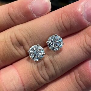 14K White Gold Certified Lab Grown Diamond Stud Earrings